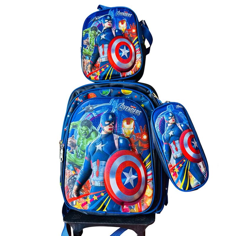 GENERICO - Set Mochila Con Ruedas 3 Piezas