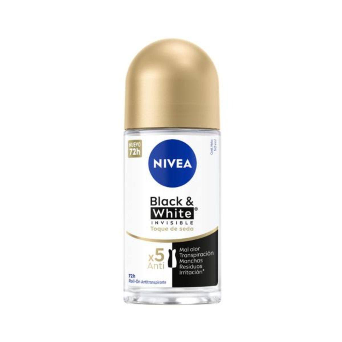 NIVEA - NIVEA DESODORANTE ROLL ON BLACK & WHITE GOLD 50ML