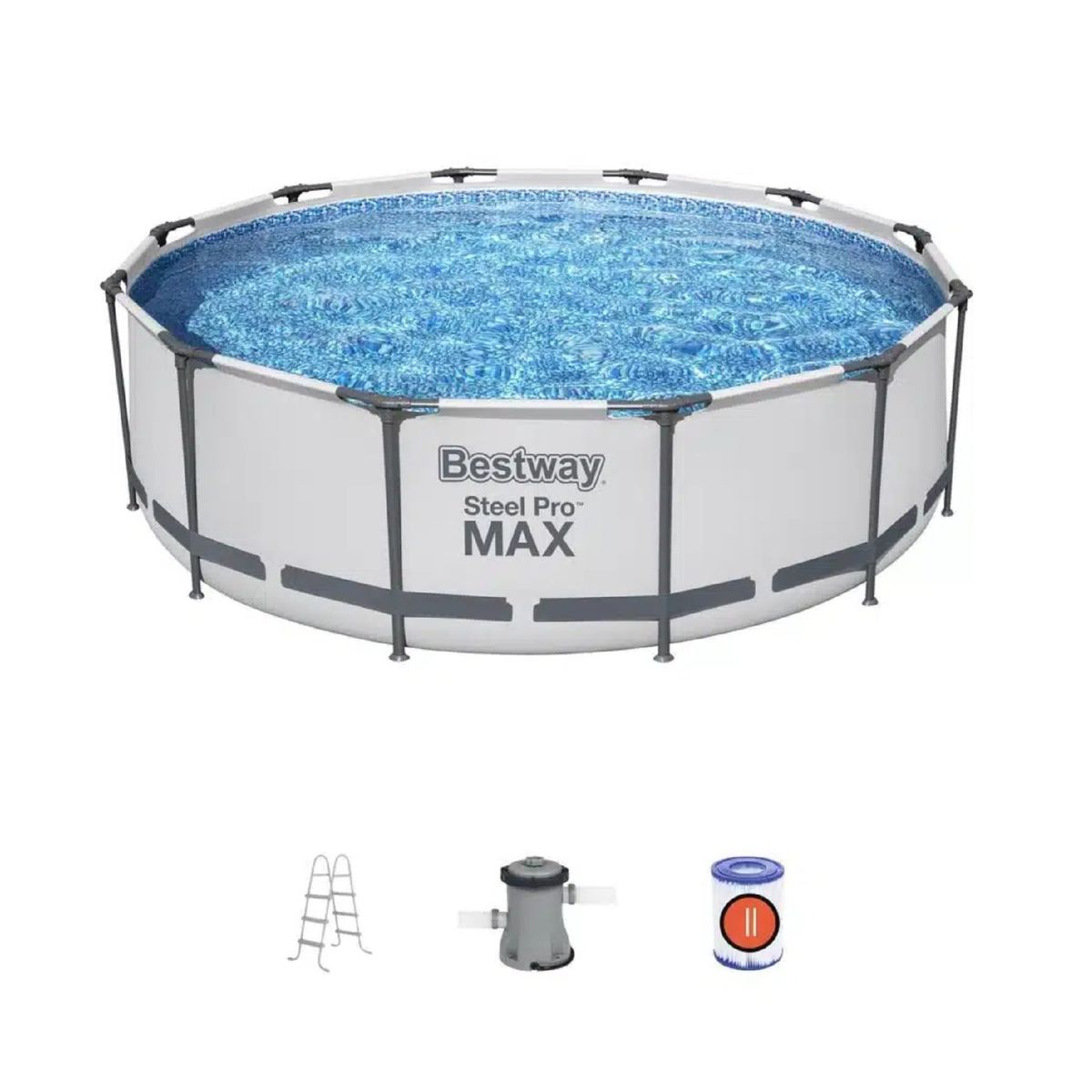 BESTWAY - Alberca Estructural Bestway Ancho 457m Alto 107m + Escala + Filtro