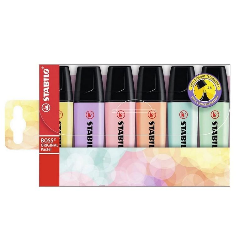 STABILO - Set de 6 Destacadores Stabilo Boss Original Pastel