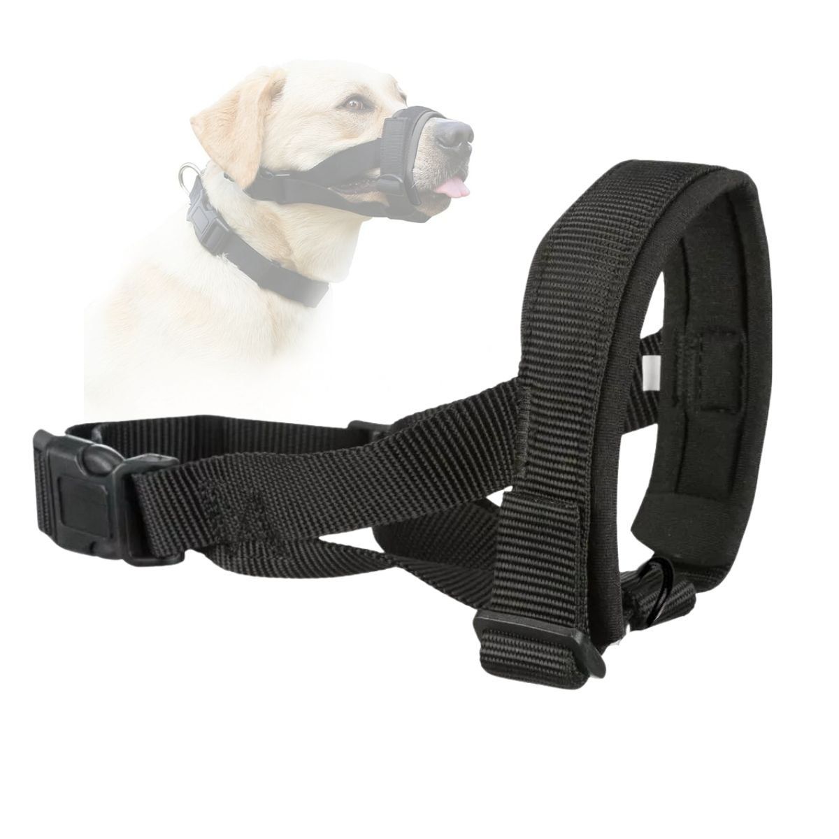 GENERICO - Bozal Acolchado Suave para Perros Talla L Antimordidas