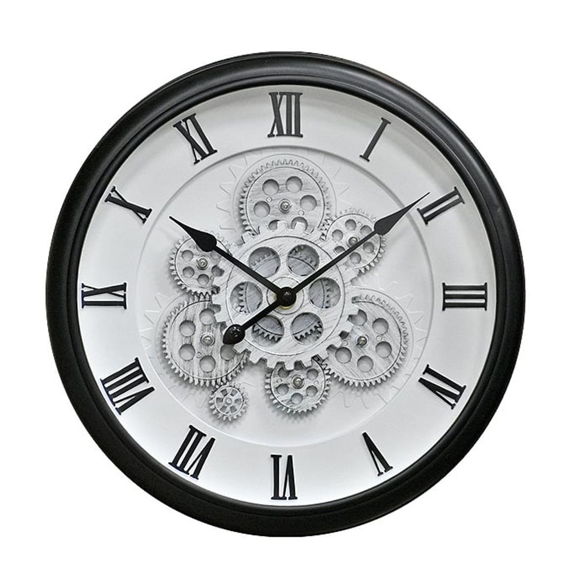 MSA MUEBLES SANTA ANA - Reloj Mecanismo números Romanos Blanco-Negro 40 cm.