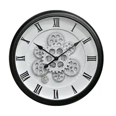 GENERICO - Reloj Mecanismo números Romanos Blanco-Negro 40 cm.