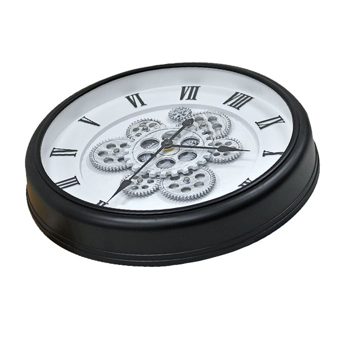 MSA MUEBLES SANTA ANA - Reloj Mecanismo números Romanos Blanco-Negro 40 cm.