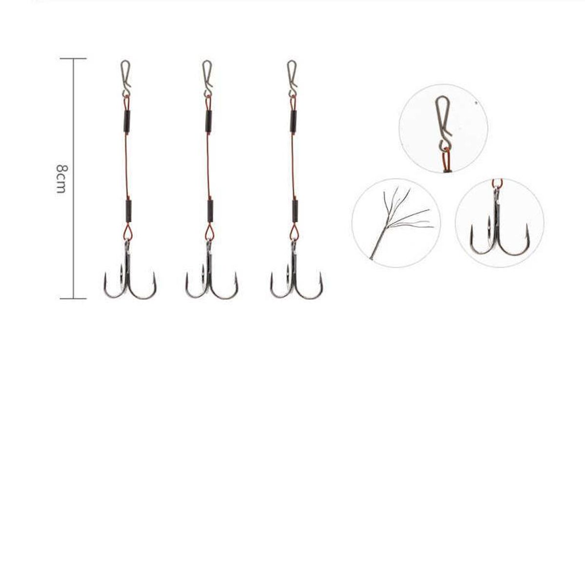 GENERICO - Pack 3 Anzuelo de Pesca #6 3pcs
