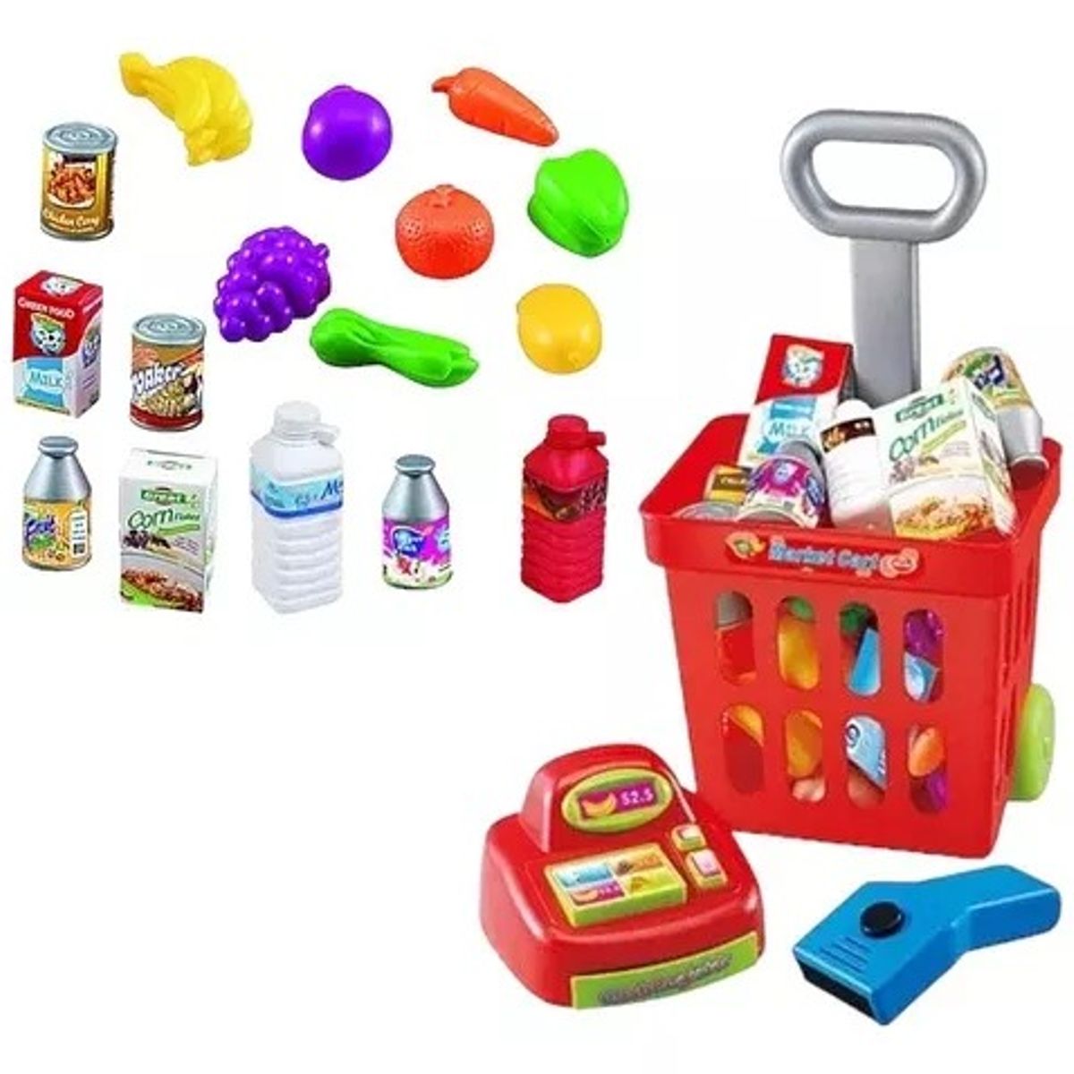 GENERICO - Mini Carrito Supermercado Niños Caja Registradora Sonido