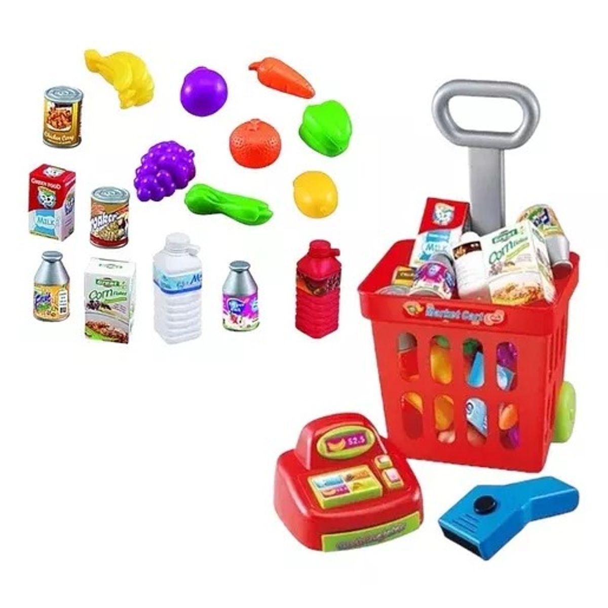 GENERICO - Mini Carrito Supermercado Niños Caja Registradora Sonido