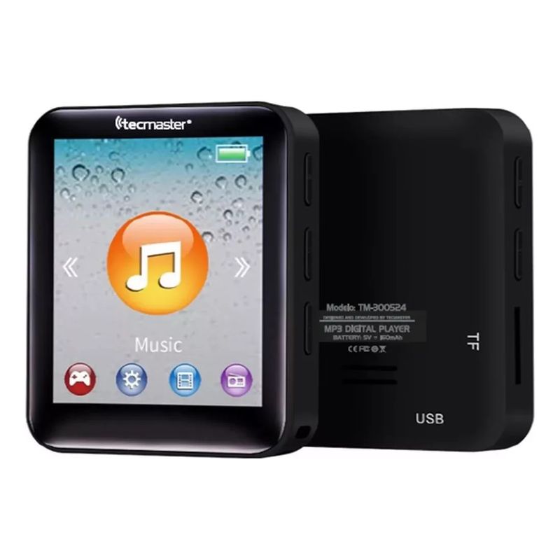 TECMASTER - Mp3 Tecmaster 16 Gb Bluetooth + Audifono 3.5mm Negro