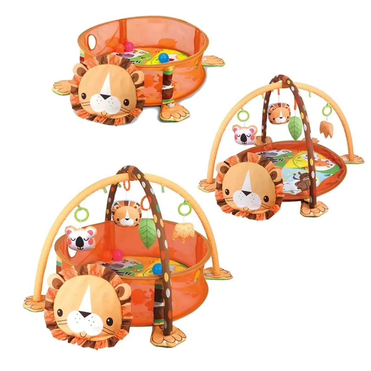 IRM - ALFOMBRA GIMNASIO 3 EN 1 DE ESTIMULACION PARA BEBE LEON