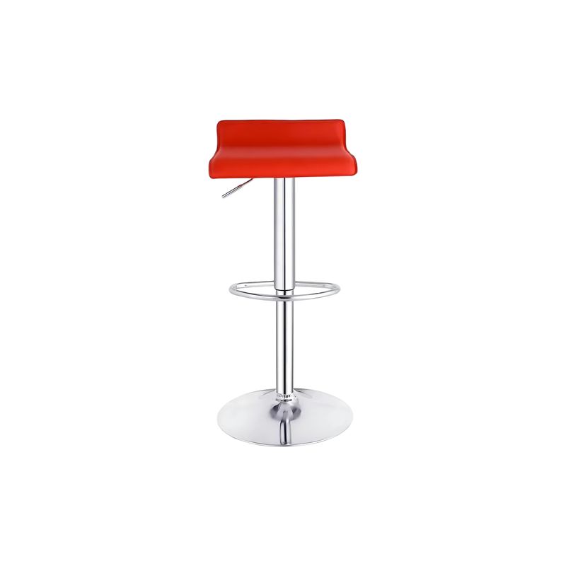 GENERICO - Pack x2 Silla Bar Altura Ajustable con Reposapiés Rojo