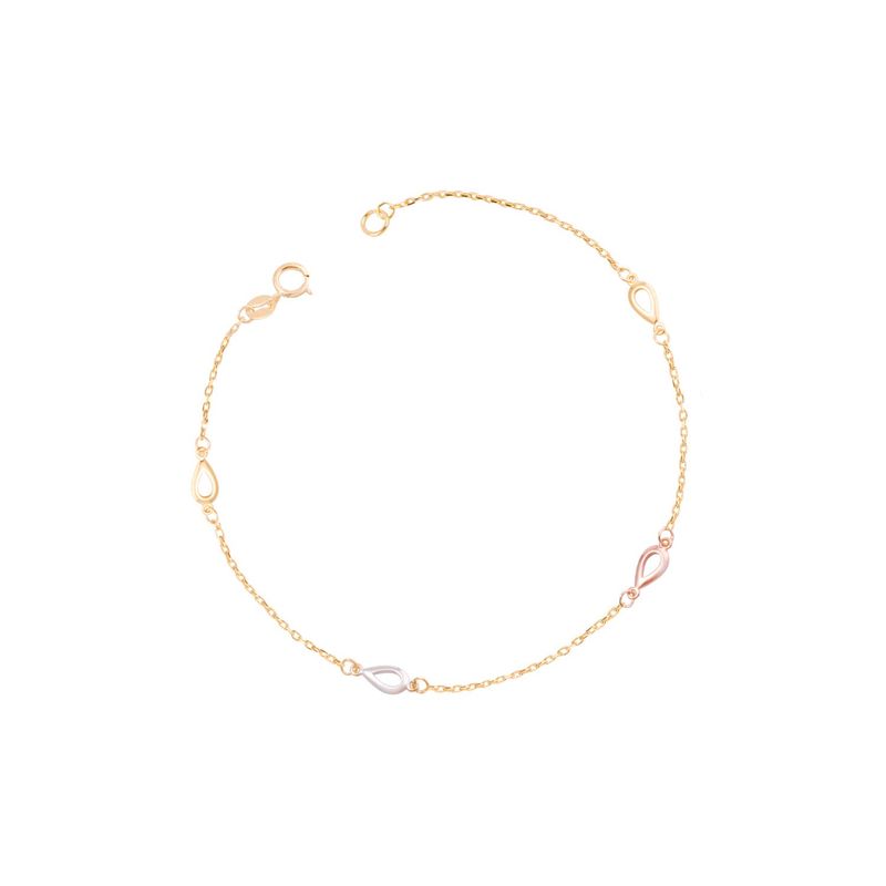 JB JOYAS BARON - Pulsera de Oro 18kt Gotas Tricolor