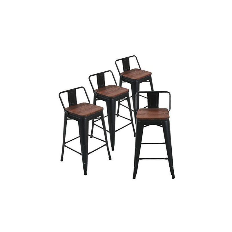 GENERICO - Pack 4 TaburetesTolix Madera Oscura 66cm