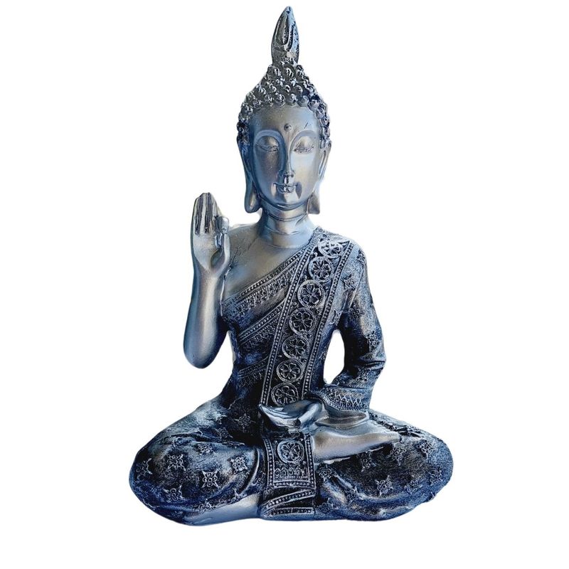 GENERICO - Buda Sentado Vitarka Mudra 18cm X 12cm Feng Shui Para Tu Hogar