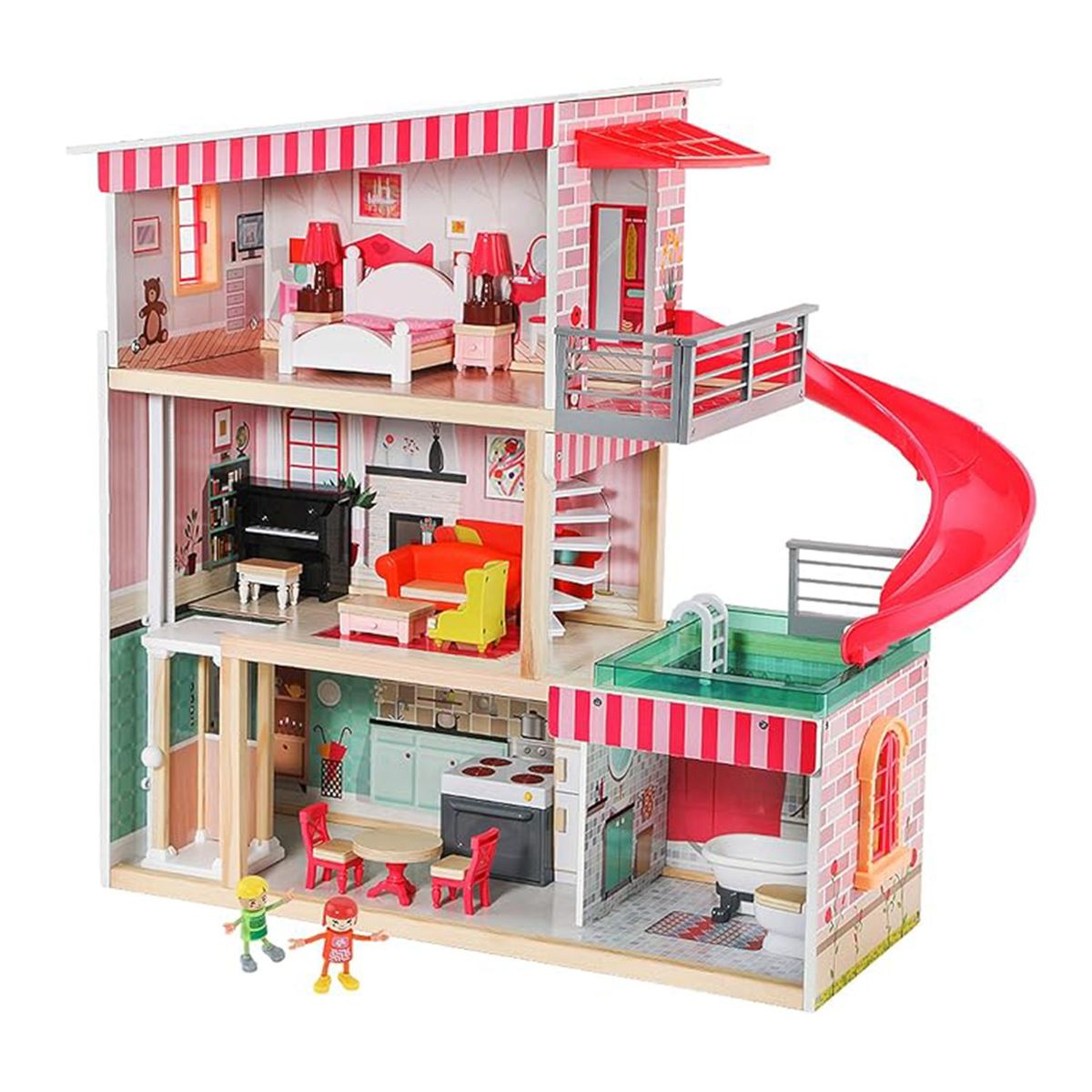 BEBESIT - Casa de Muñecas + Muebles Madera Montessori  Bella