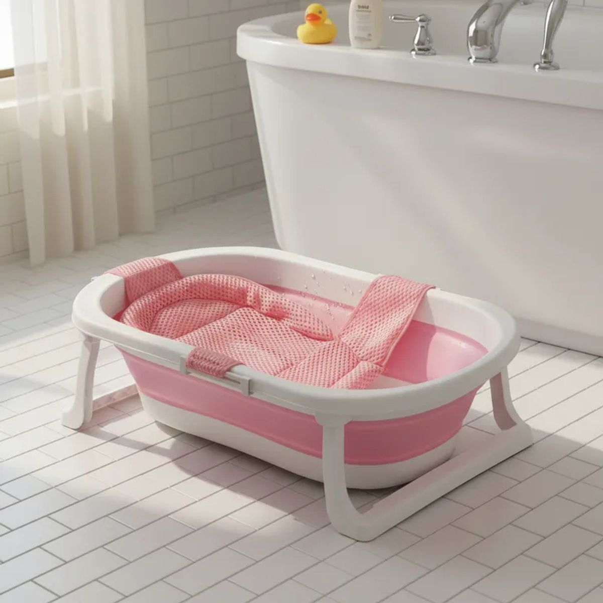 BEBESIT - Bañera Jelly con Hamaca Rosa Bebesit