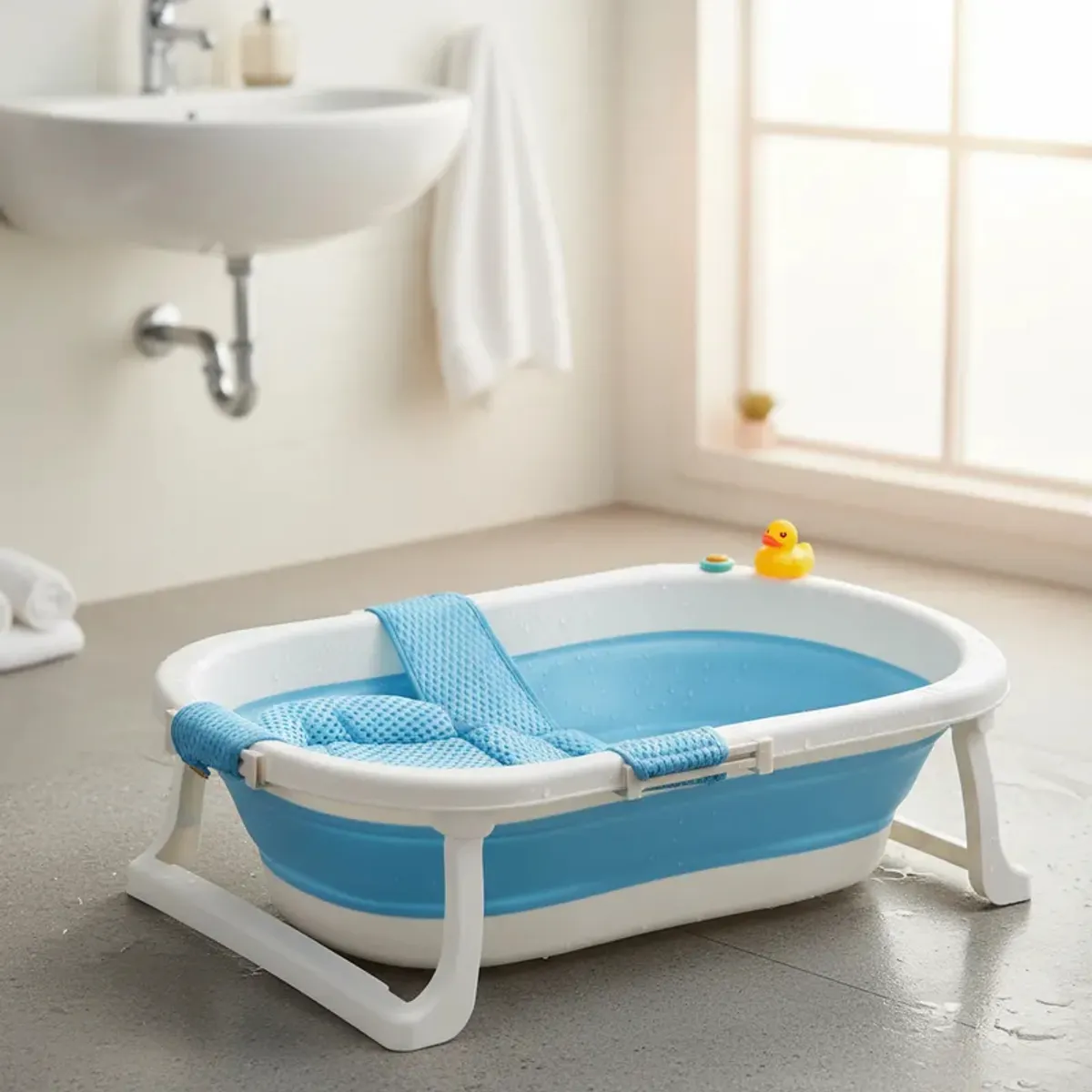 BEBESIT - Bañera Jelly con Hamaca Azul Bebesit