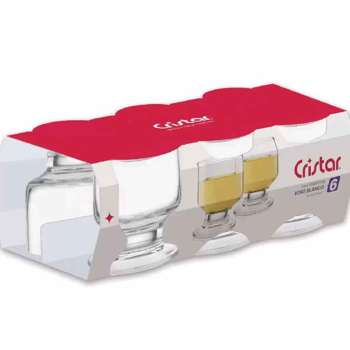CRISTAR - Set De 6 Copas De Vino 170cc Lexington