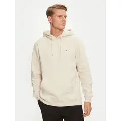 TOMMY HILFIGER - Polerón Hoodie Solid Con Logo Beige