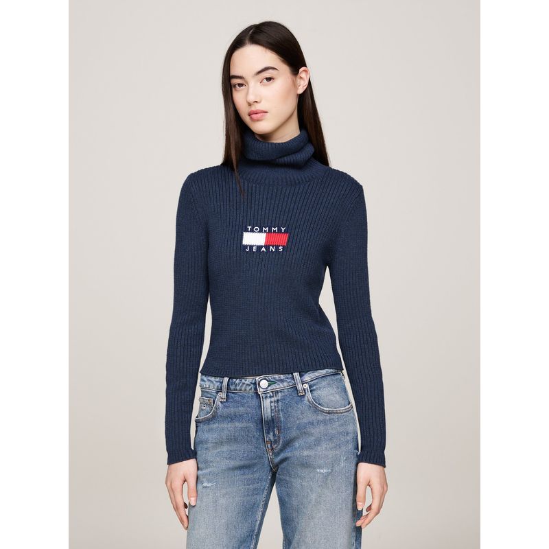 TOMMY HILFIGER - Sweater De Cuello Alto Slim Fit Azul Tommy Hilfiger