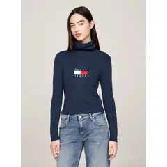 TOMMY HILFIGER - Sweater De Cuello Alto Slim Fit Azul