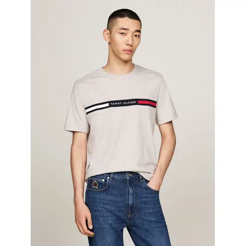 TOMMY HILFIGER - Polera Chest Insert Logo Beige
