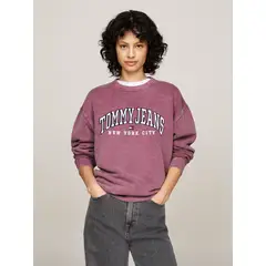 TOMMY HILFIGER - Polerón Varsity Logo Con Corte Amplio Morado Tommy Hilfiger.