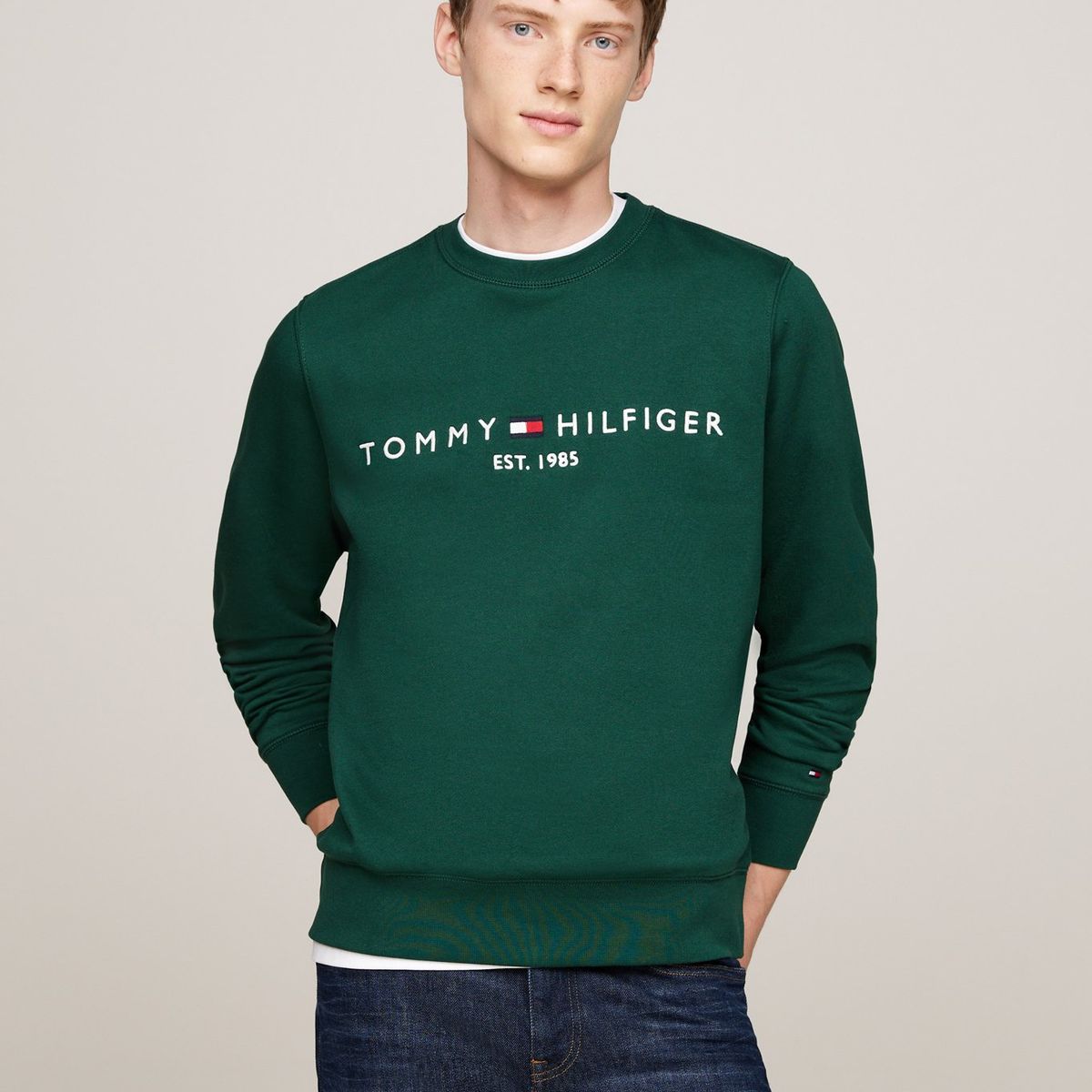 TOMMY HILFIGER - Polerón Established 1985 Verde Tommy Hilfiger