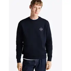 TOMMY HILFIGER - Polerón Stack Con Logo En Pecho Azul