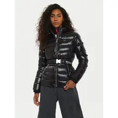 TOMMY HILFIGER - Parka Acolchada Con Cinturón Negro
