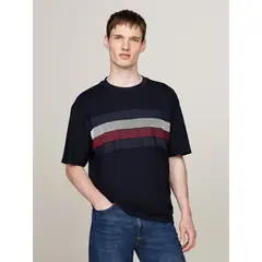 TOMMY HILFIGER - Polera Shadow Global Stripe Azul