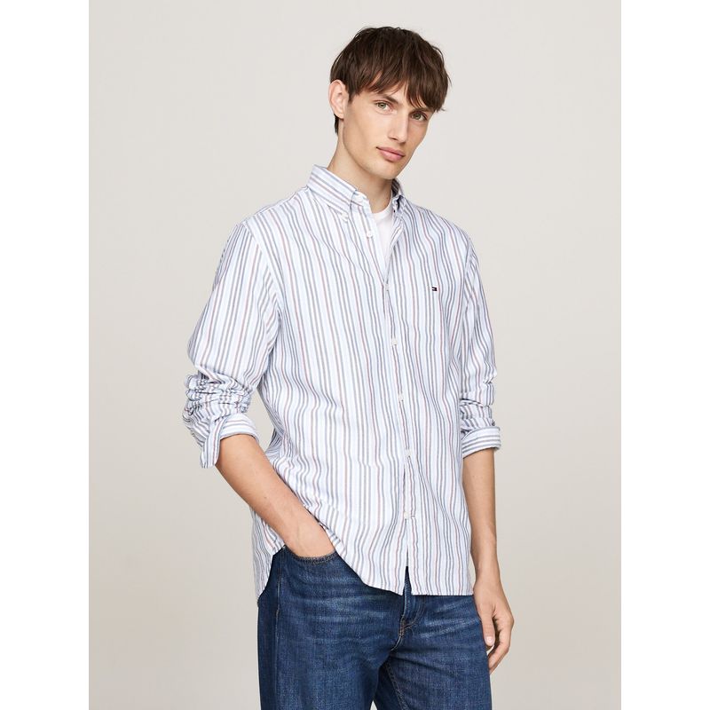 TOMMY HILFIGER - Camisa Multi Stripe Oxford Regular Fit Multicolor Tommy Hilfiger