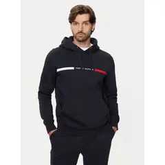 TOMMY HILFIGER - Polerón Hoodie Chest Logo Azul