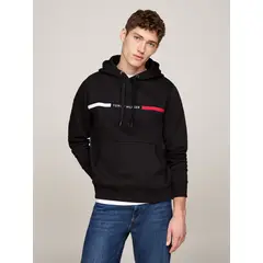 TOMMY HILFIGER - Polerón Hoodie Chest Logo Negro