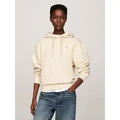 TOMMY HILFIGER - Polerón Hoodie Con Logo Bordado Beige