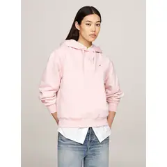 TOMMY HILFIGER - Polerón Hoodie Con Logo Bordado Rosado Tommy Hilfiger.