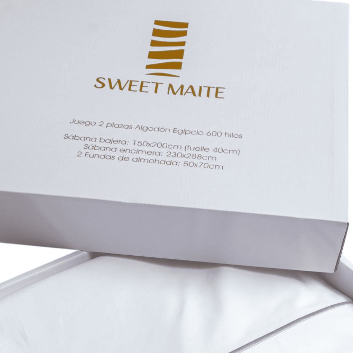 SWEET MAITE - Sábanas Sweet Maite 1.5 Plazas Algodón Egipcio 600 Hilos