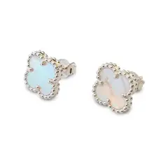 ANDREA COGGIOLA JOYAS - Aros Trébol Nácar Plata Fina 925