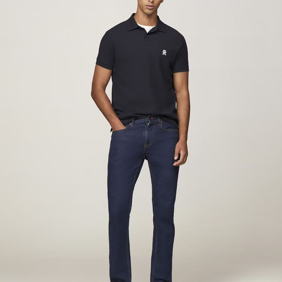 TOMMY HILFIGER - Polo Con Logo De Monogram Azul Tommy Hilfiger