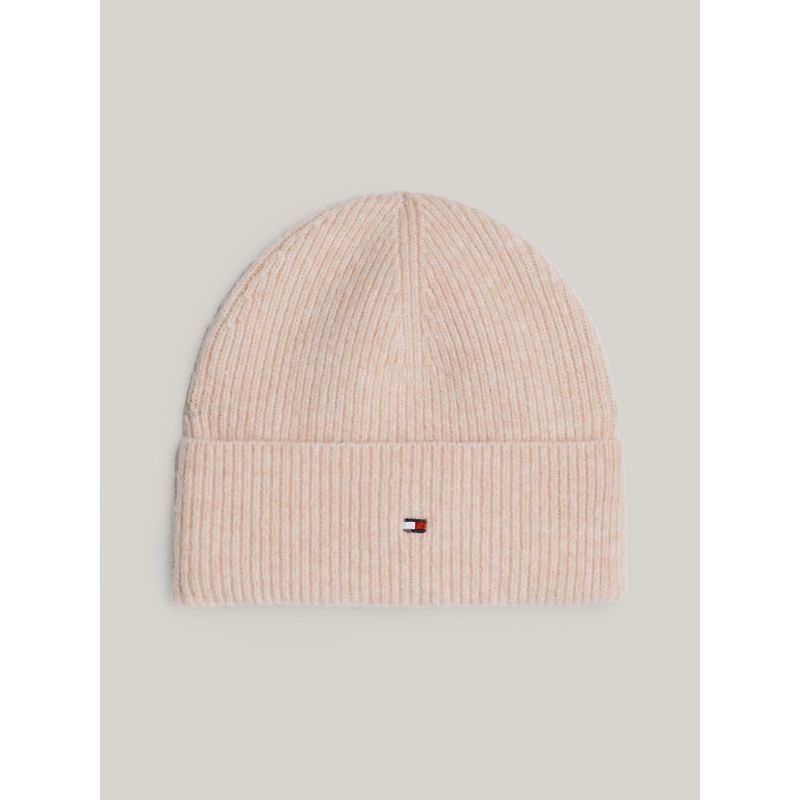 TOMMY HILFIGER - Beanie Essential Con Logo Rosado Tommy Hilfiger