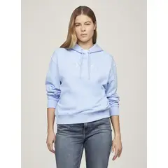 TOMMY HILFIGER - Polerón Hoodie Varsity Crest Celeste