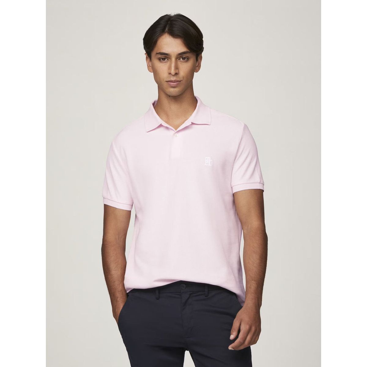 TOMMY HILFIGER - Polo Con Logo De Monogram Rosado Tommy Hilfiger