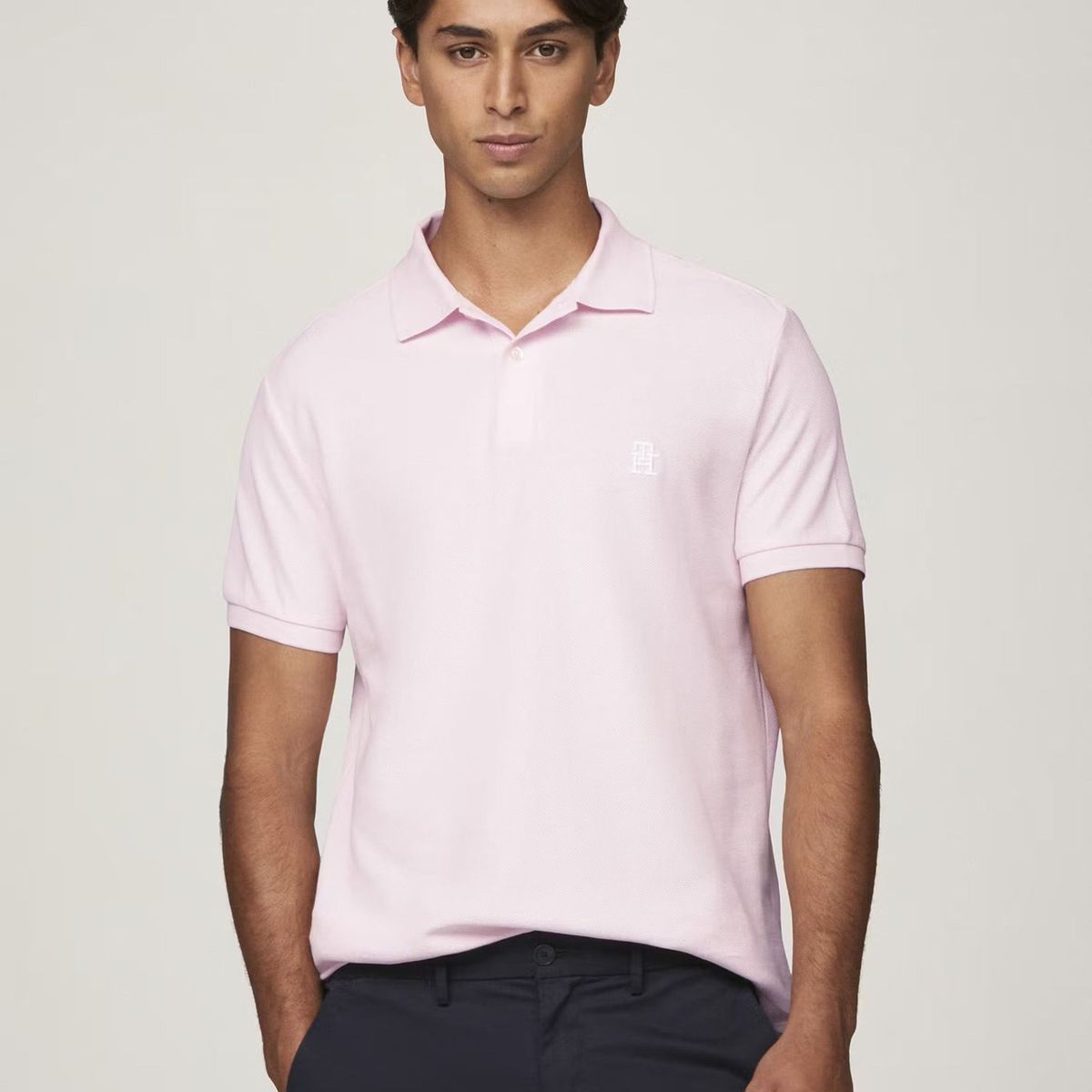 TOMMY HILFIGER - Polo Con Logo De Monogram Rosado Tommy Hilfiger