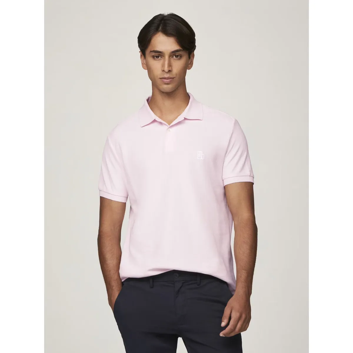 TOMMY HILFIGER - Polo Con Logo De Monogram Rosado Tommy Hilfiger
