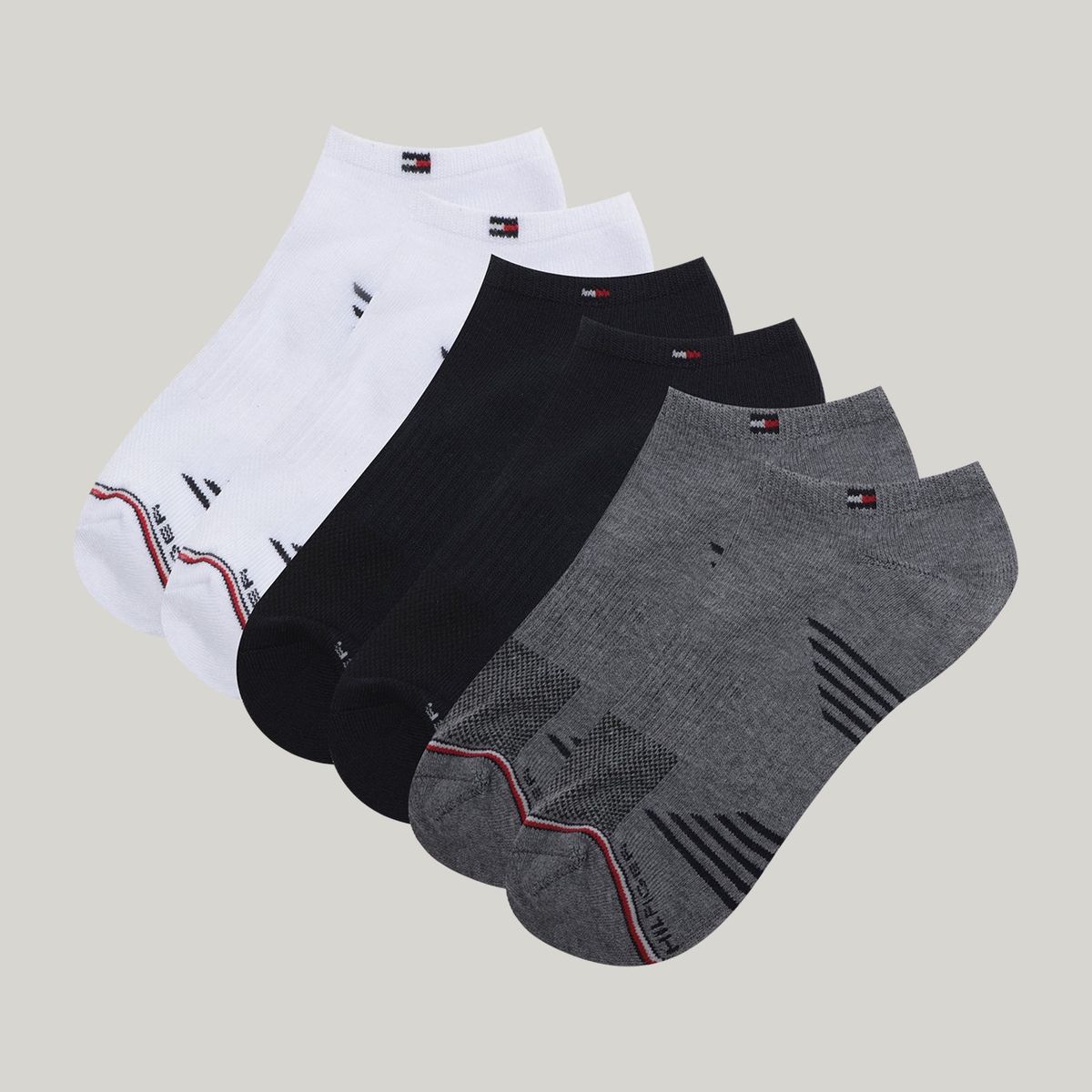 TOMMY HILFIGER - Pack De 3 Calcetines Tobilleros Multicolor Tommy Hilfiger