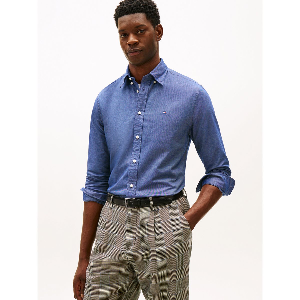 TOMMY HILFIGER - Camisa Oxford Heritage Regular Fit Azul Tommy Hilfiger