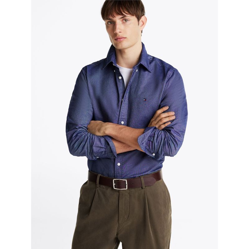 TOMMY HILFIGER - Camisa Oxford Heritage Regular Fit Azul Tommy Hilfiger