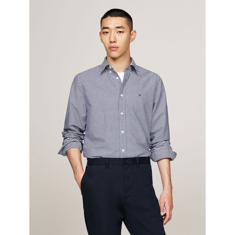 TOMMY HILFIGER - Camisa Heritage Oxford Gingham Regular Fit Azul Tommy Hilfiger
