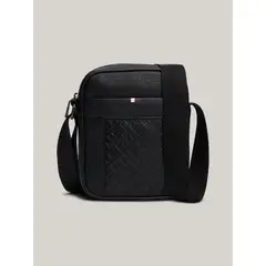 TOMMY HILFIGER - Bolso Reporter Central Monogram Negro