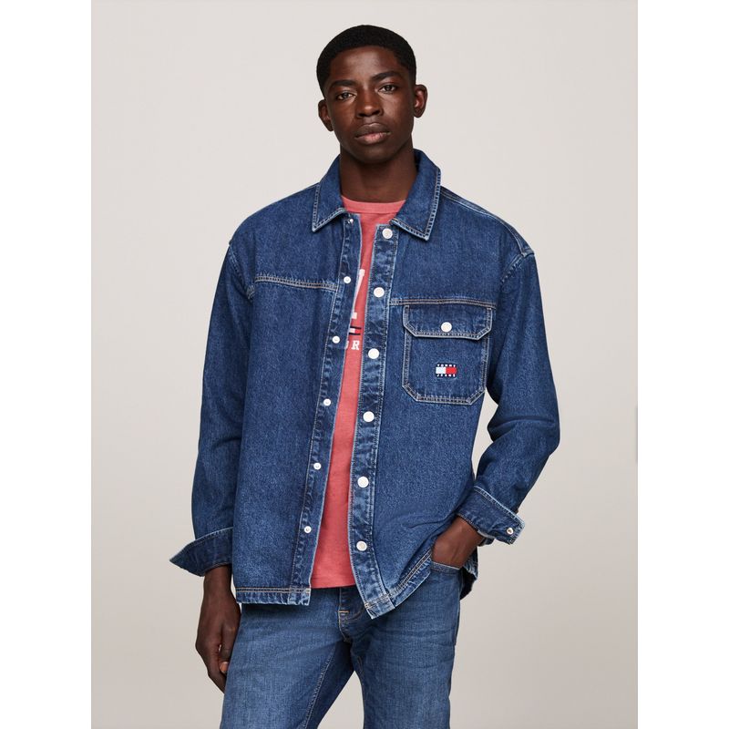 TOMMY HILFIGER - Camisa Essential Denim Casual Fit Azul Tommy Hilfiger