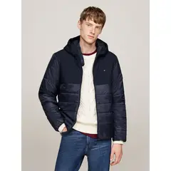 TOMMY HILFIGER - Parka Mixed Media Solid Azul